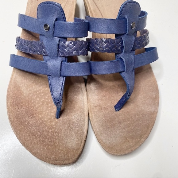 Ugg Maddie Leather Cork Wedge Sandals Blue 8.5 - Picture 2 of 5